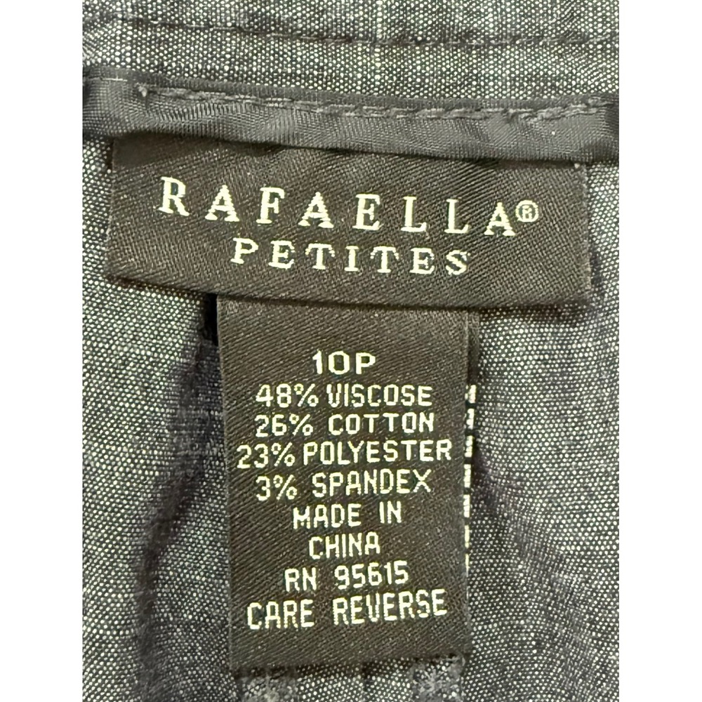 Rafaella Petites Heathered Denim Lightweight Wide Leg Trousers Size 10P W409 - Picture 2 of 9